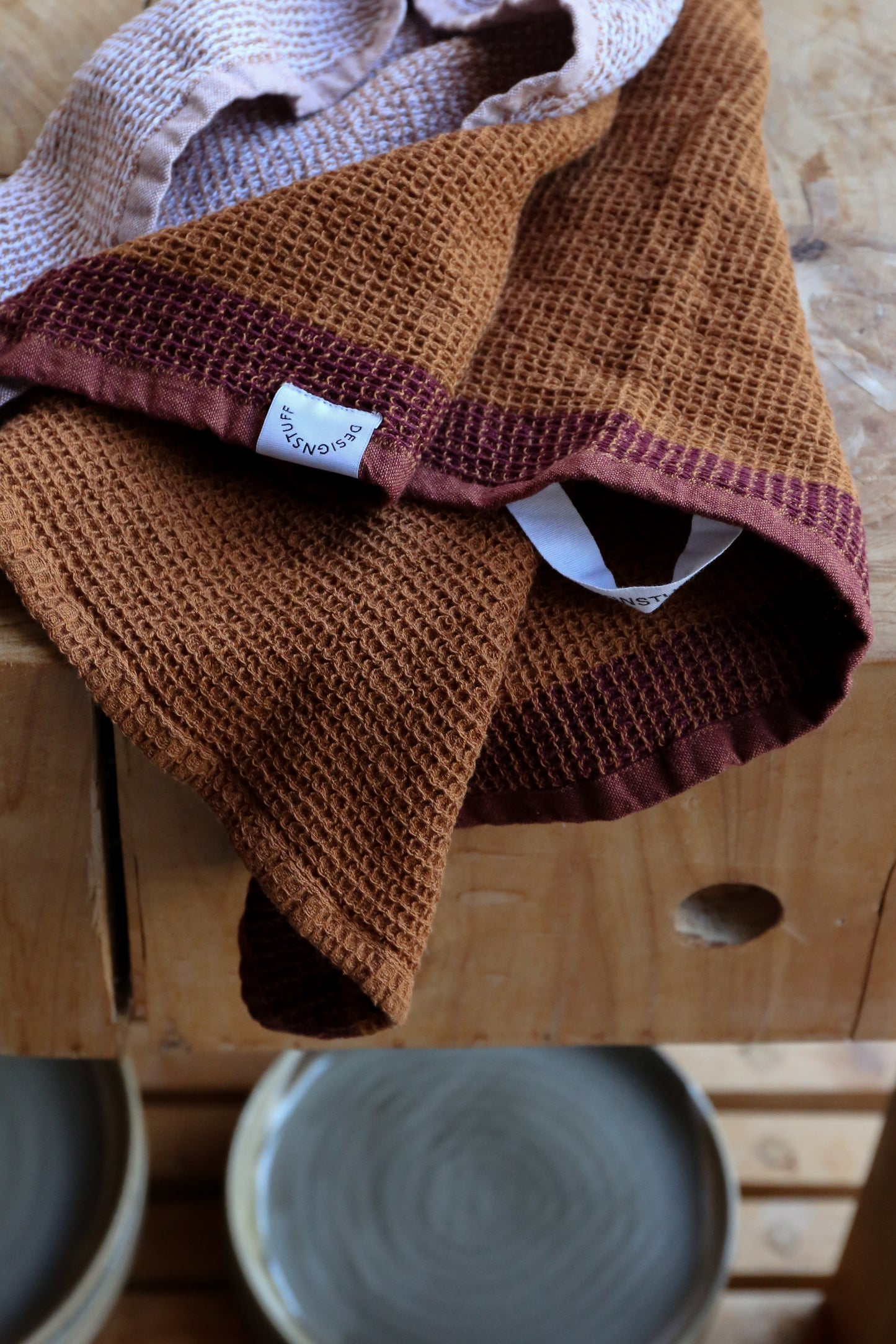 DIMM: Waffle viskastykki · 2pk · Cinnamon/White