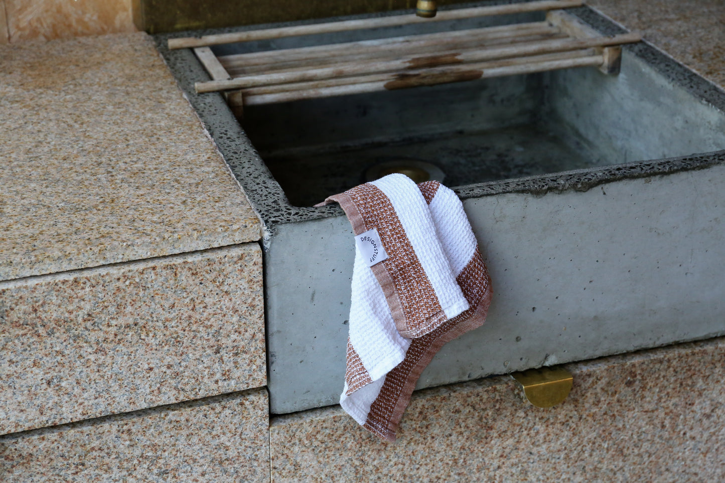 DIMM: Waffle borðtuskur · 2 stk · Cinnamon/White