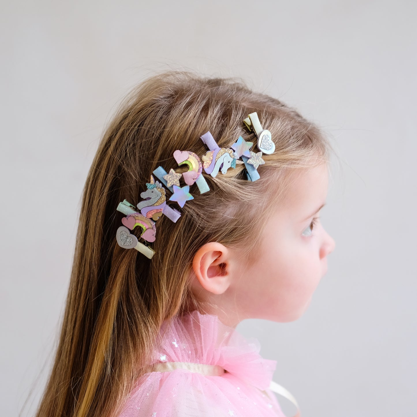 DIMM: Hárspennur mini · 8 stk · Dreamy unicorn
