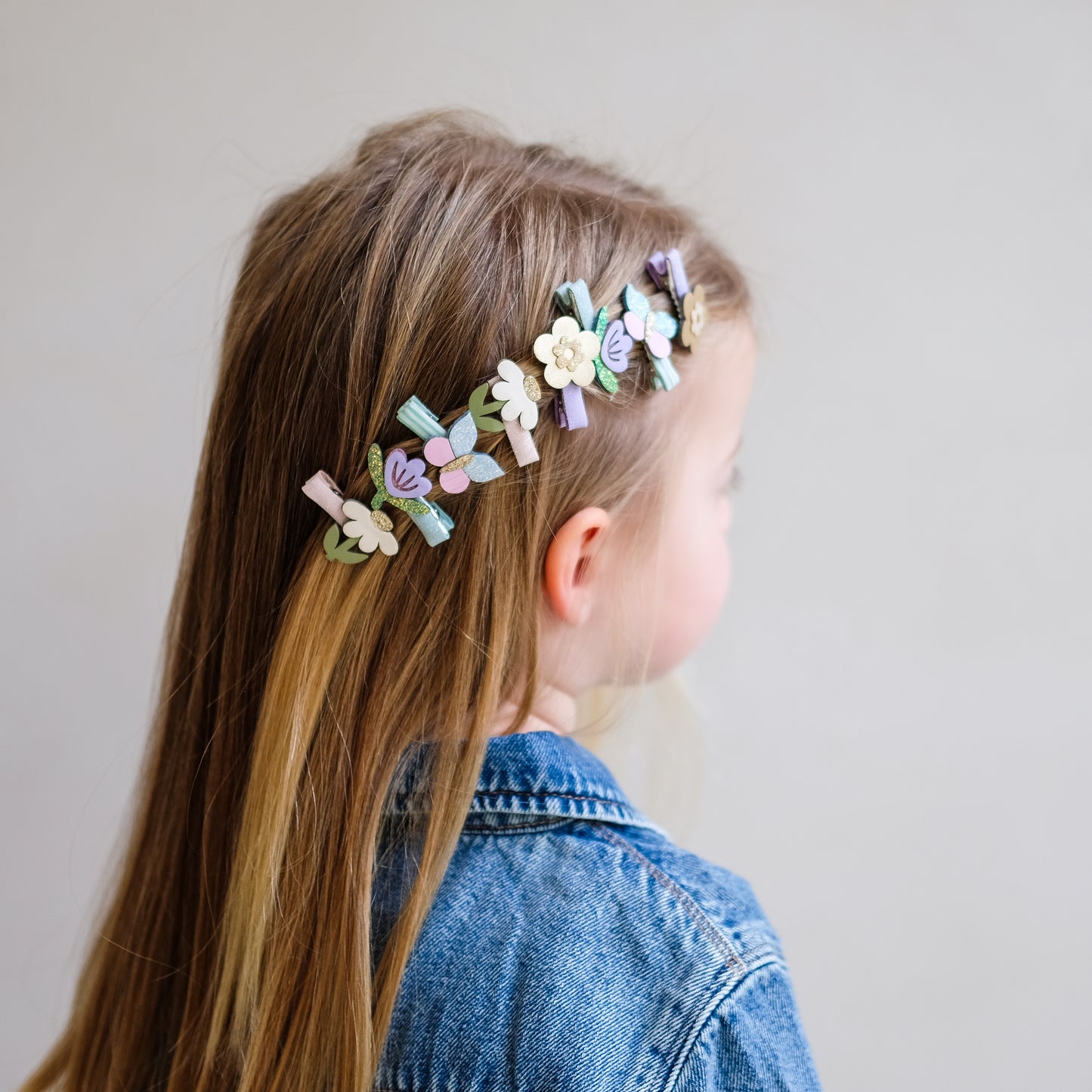 DIMM: Hárspennur mini · 8 stk · Flower garden