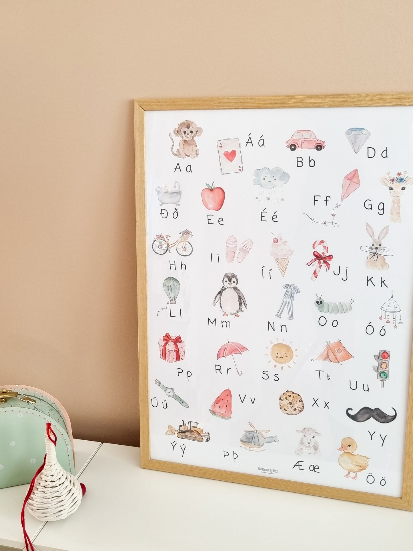 DIMM: Veggspjald · Íslenska stafrófið 50x70 cm