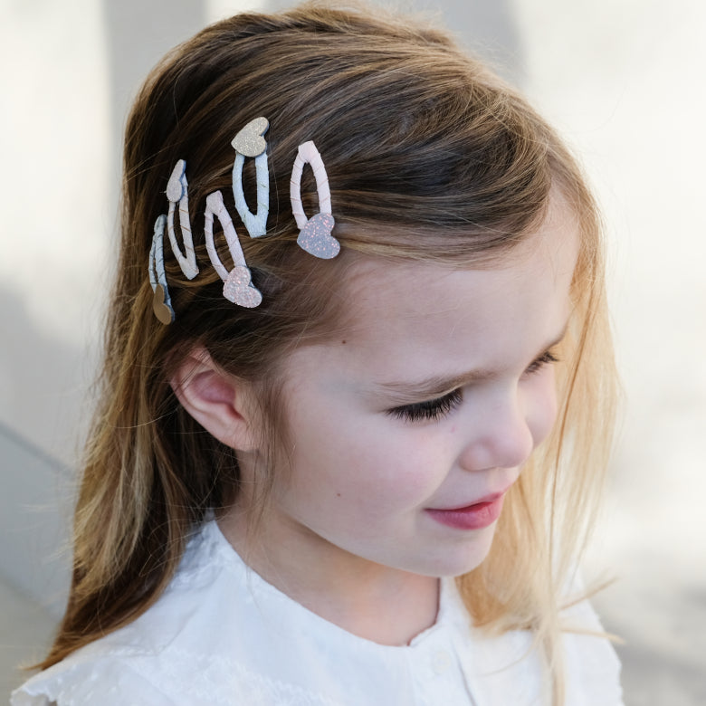 DIMM: Hárspennur mini · 5 stk · Teeny Heart clic clacs