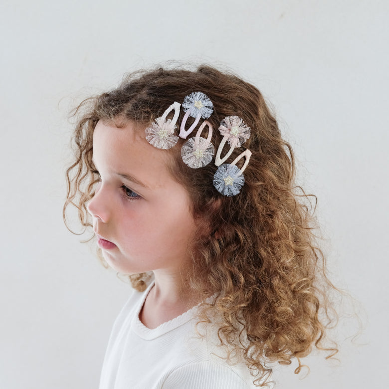 DIMM: Hárspennur mini · 5 stk · Tulle Rosette