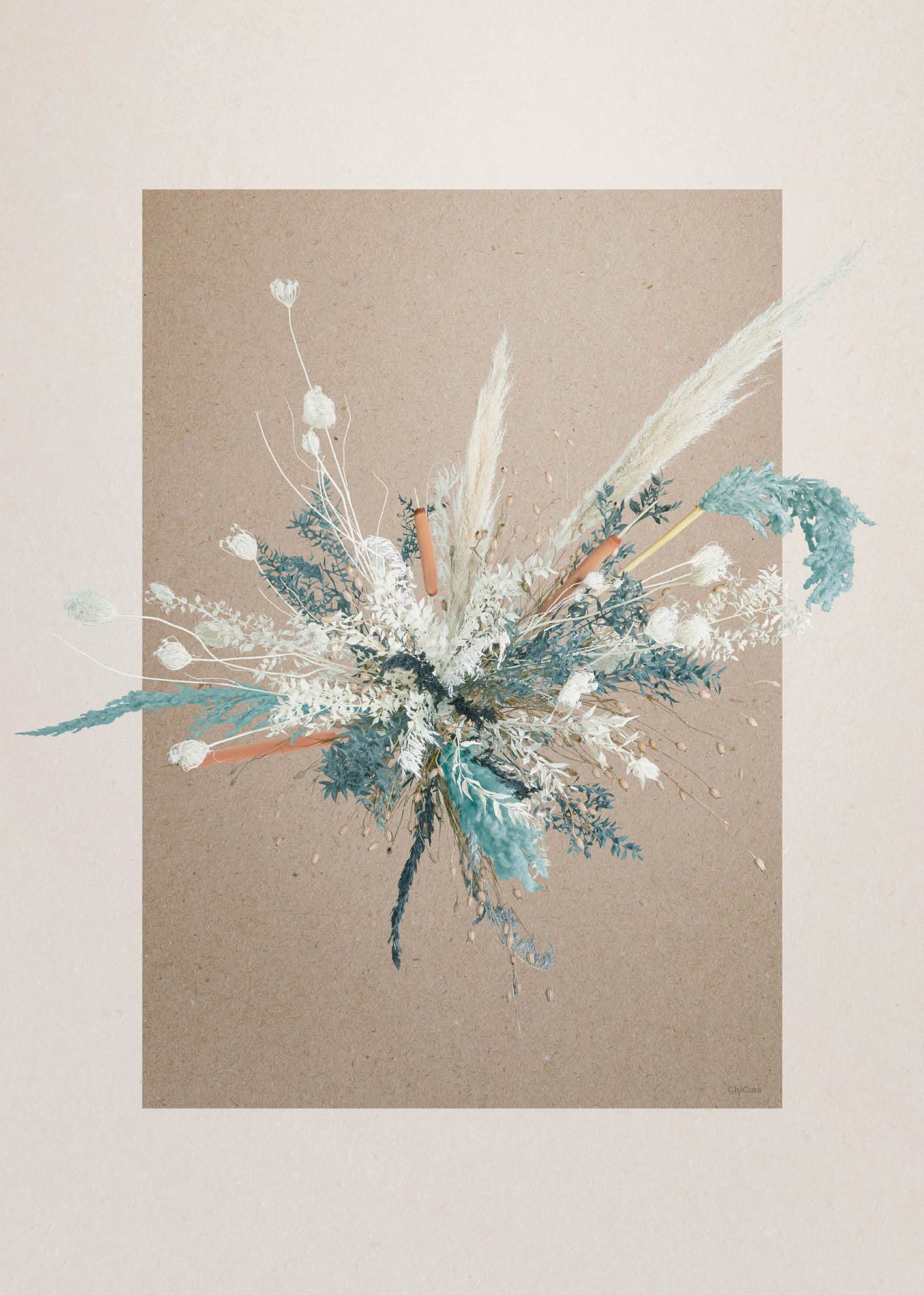 DIMM: Veggspjald · Vintage Flower CC1