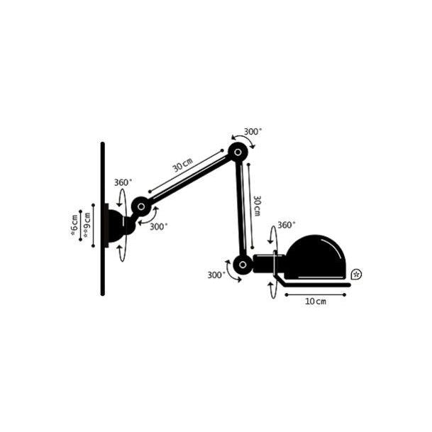 DIMM: Jieldé Signal vegglampi 2X30 · svartur mattur