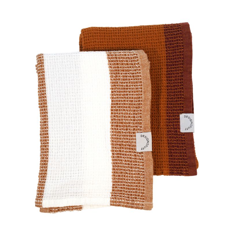 DIMM: Designstuff waffle viskastykki · 2pk · Cinnamon/White