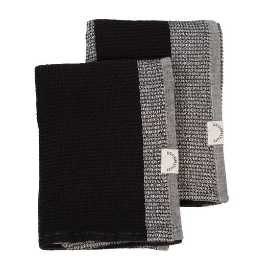 DIMM: Designstuff waffle viskastykki · 2pk · Black/White