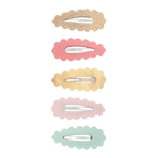DIMM: Hárspennur mini · 5 stk · Scalloped edge