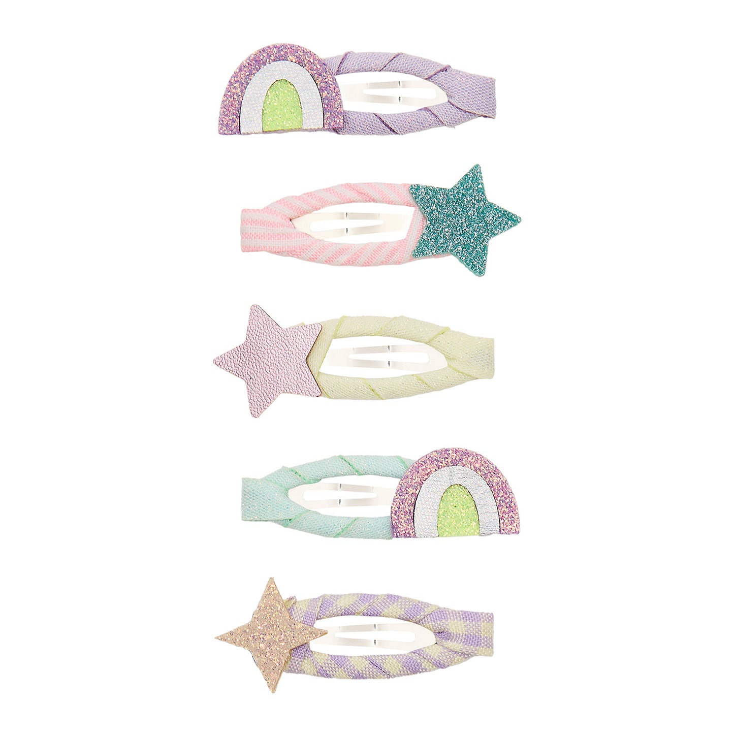 DIMM: Hárspennur mini · 5 stk · Rainbow and star