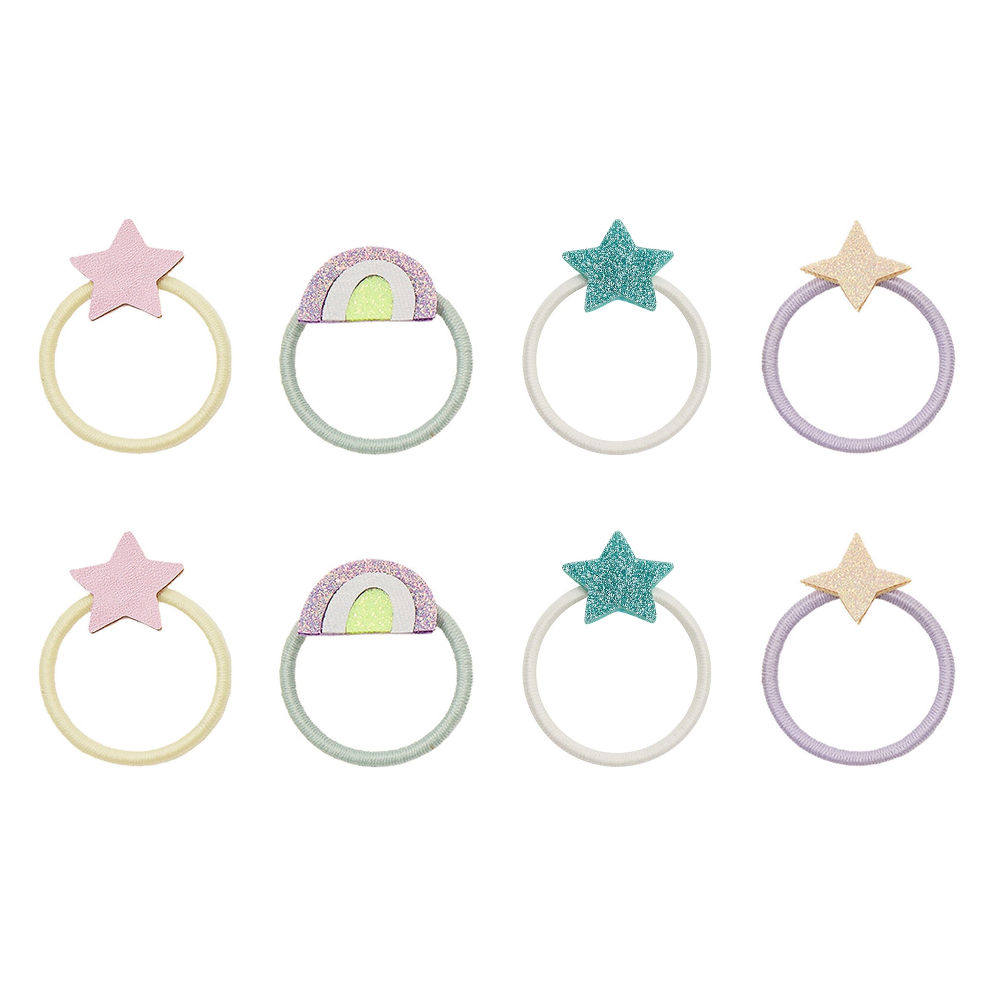 DIMM: Hárteygjur mini · 8 stk · Rainbow and star