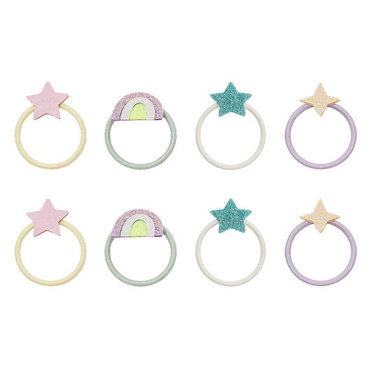 DIMM: Hárteygjur mini · 8 stk · Rainbow and star