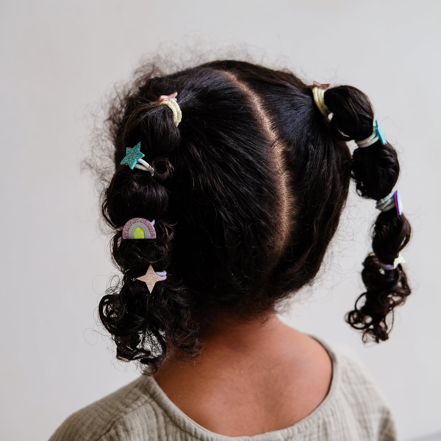 DIMM: Hárteygjur mini · 8 stk · Rainbow and star