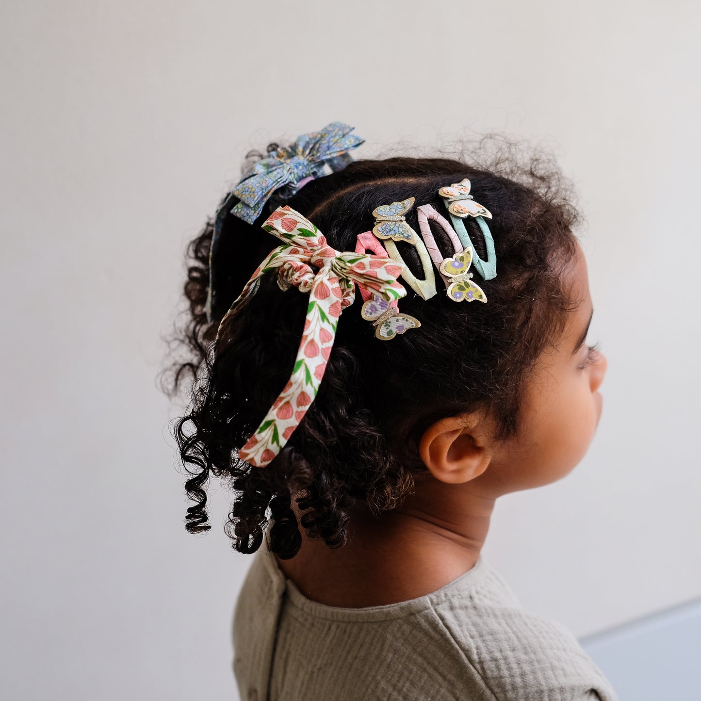 DIMM: Hárspennur mini · 4 stk · Floral butterfly