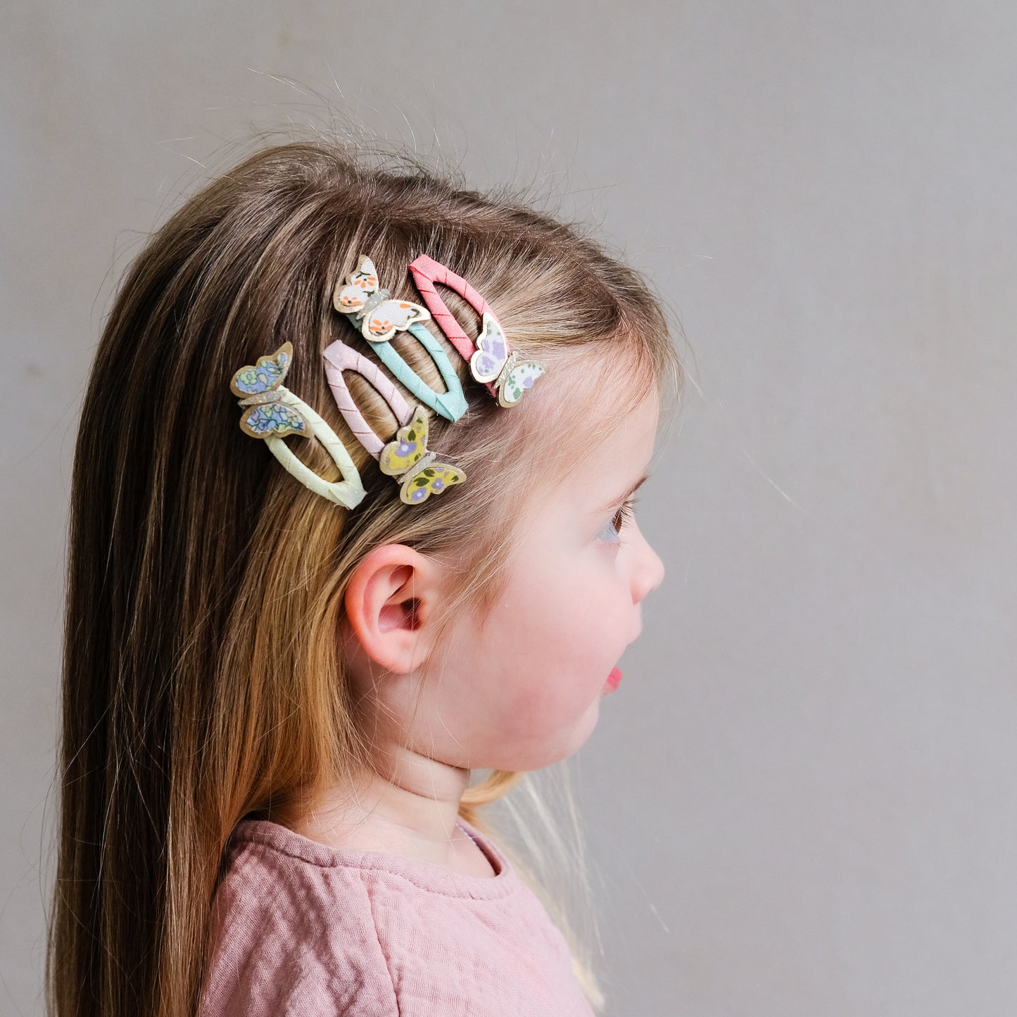 DIMM: Hárspennur mini · 4 stk · Floral butterfly