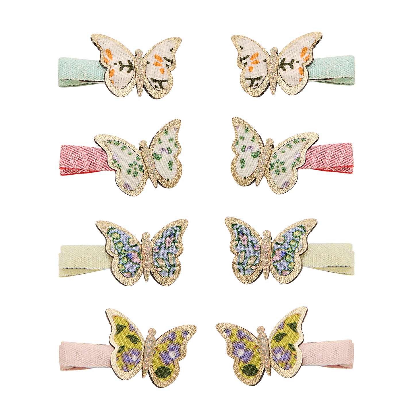 DIMM: Hárspennur mini · 8 stk · Floral butterfly
