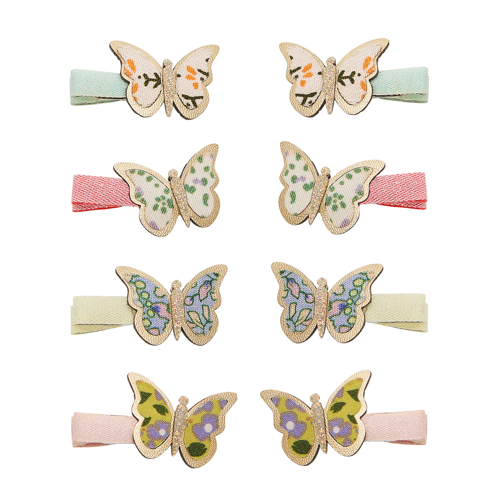 DIMM: Hárspennur mini · 8 stk · Floral butterfly