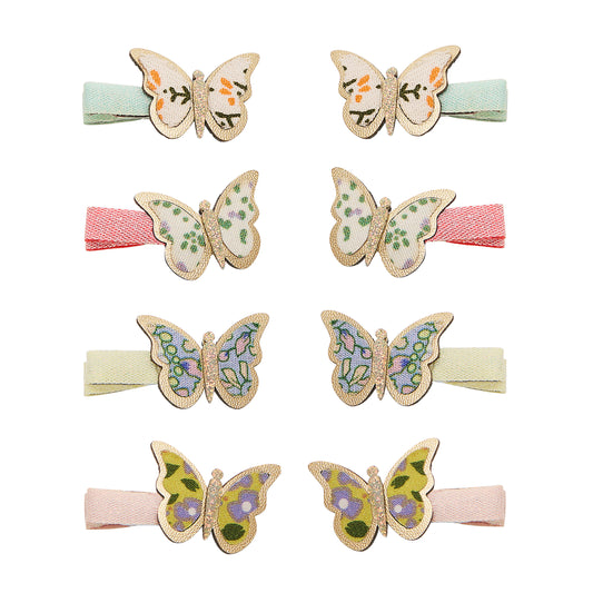 DIMM: Hárspennur mini · 8 stk · Floral butterfly