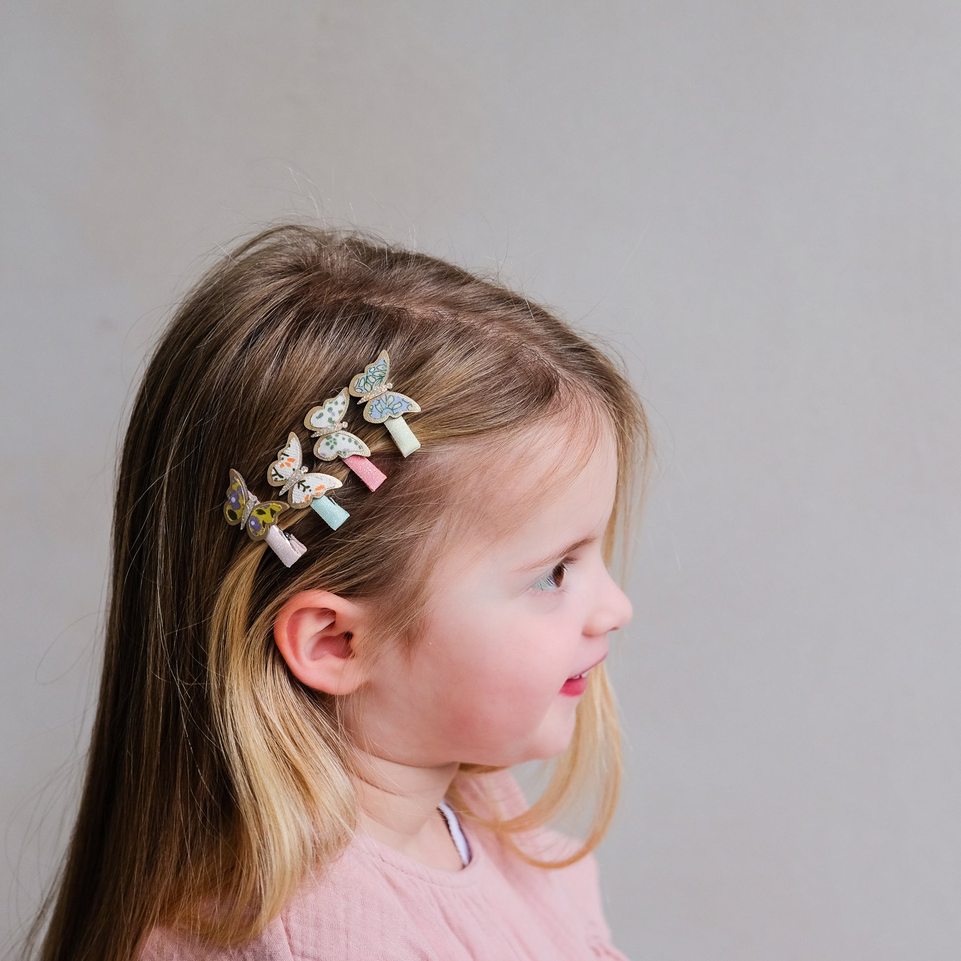 DIMM: Hárspennur mini · 8 stk · Floral butterfly