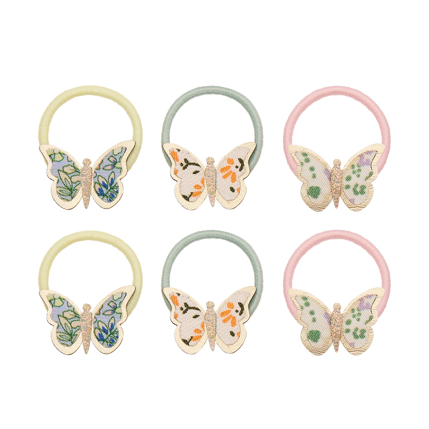 DIMM: Hárteygjur mini · 6 stk · Floral butterfly