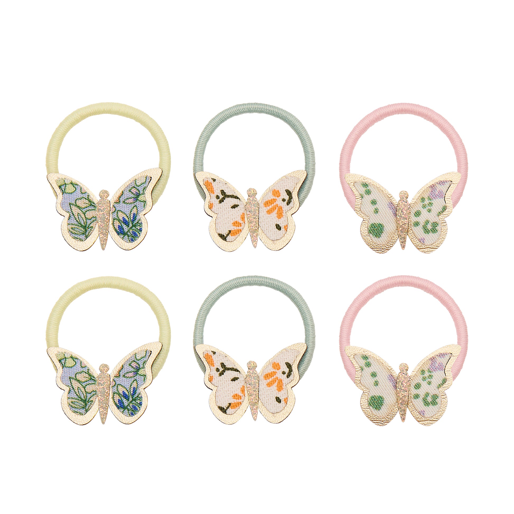 DIMM: Hárteygjur mini · 6 stk · Floral butterfly