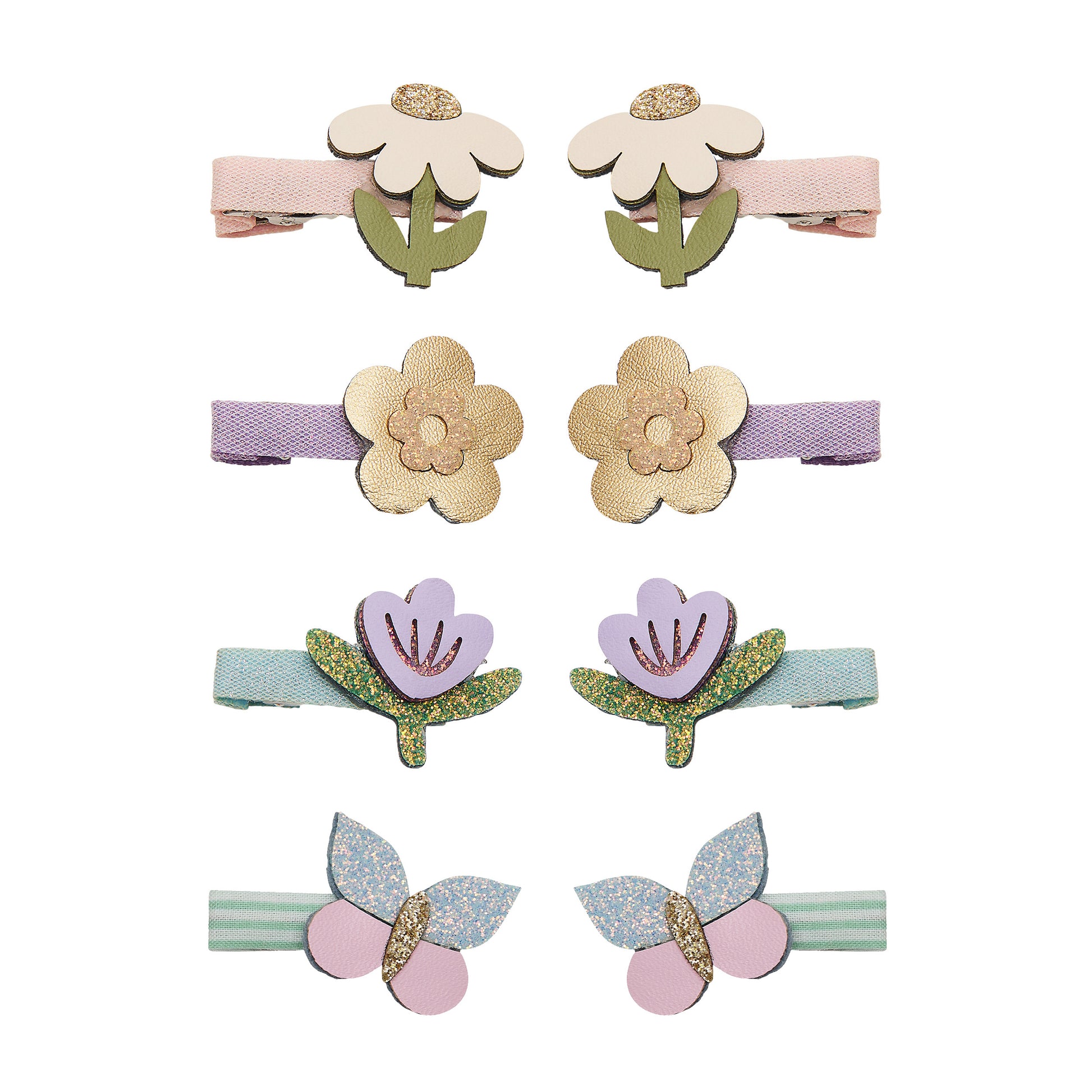 DIMM: Hárspennur mini · 8 stk · Flower garden