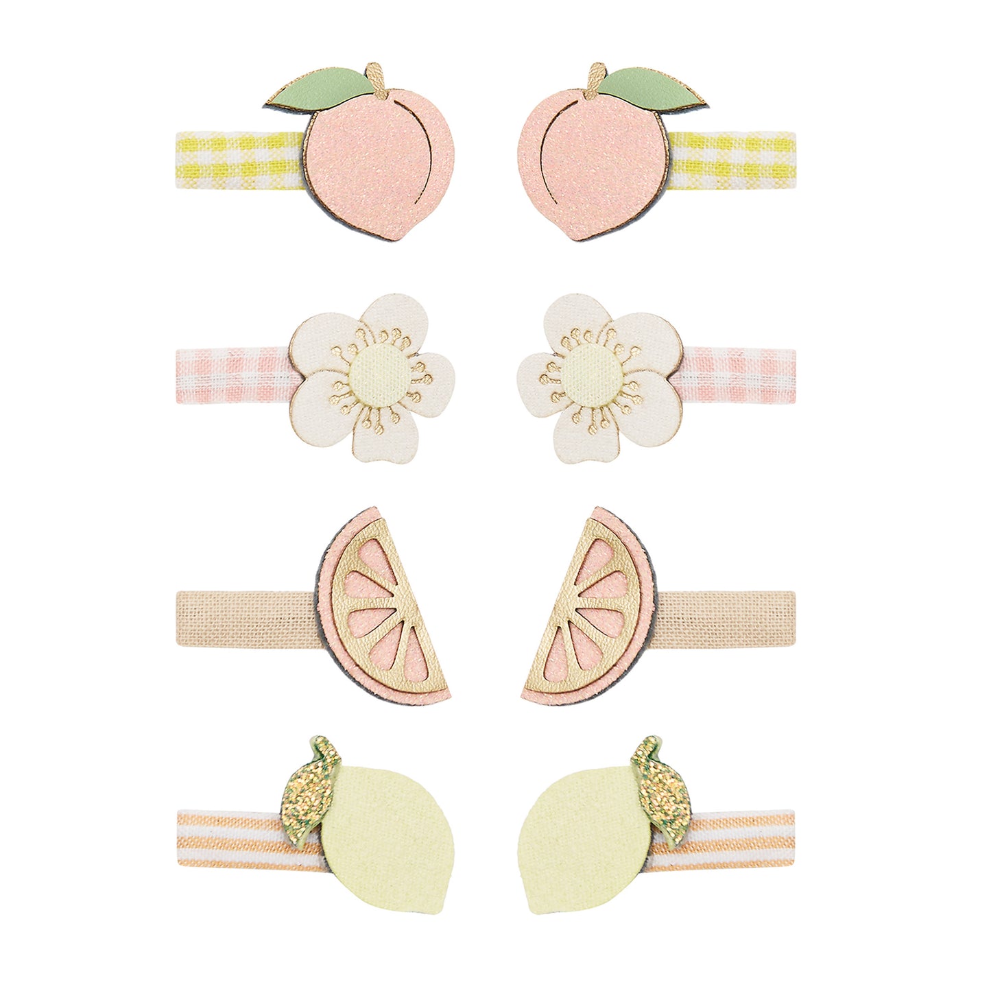 DIMM: Hárspennur mini · 8 stk · Peachy citrus