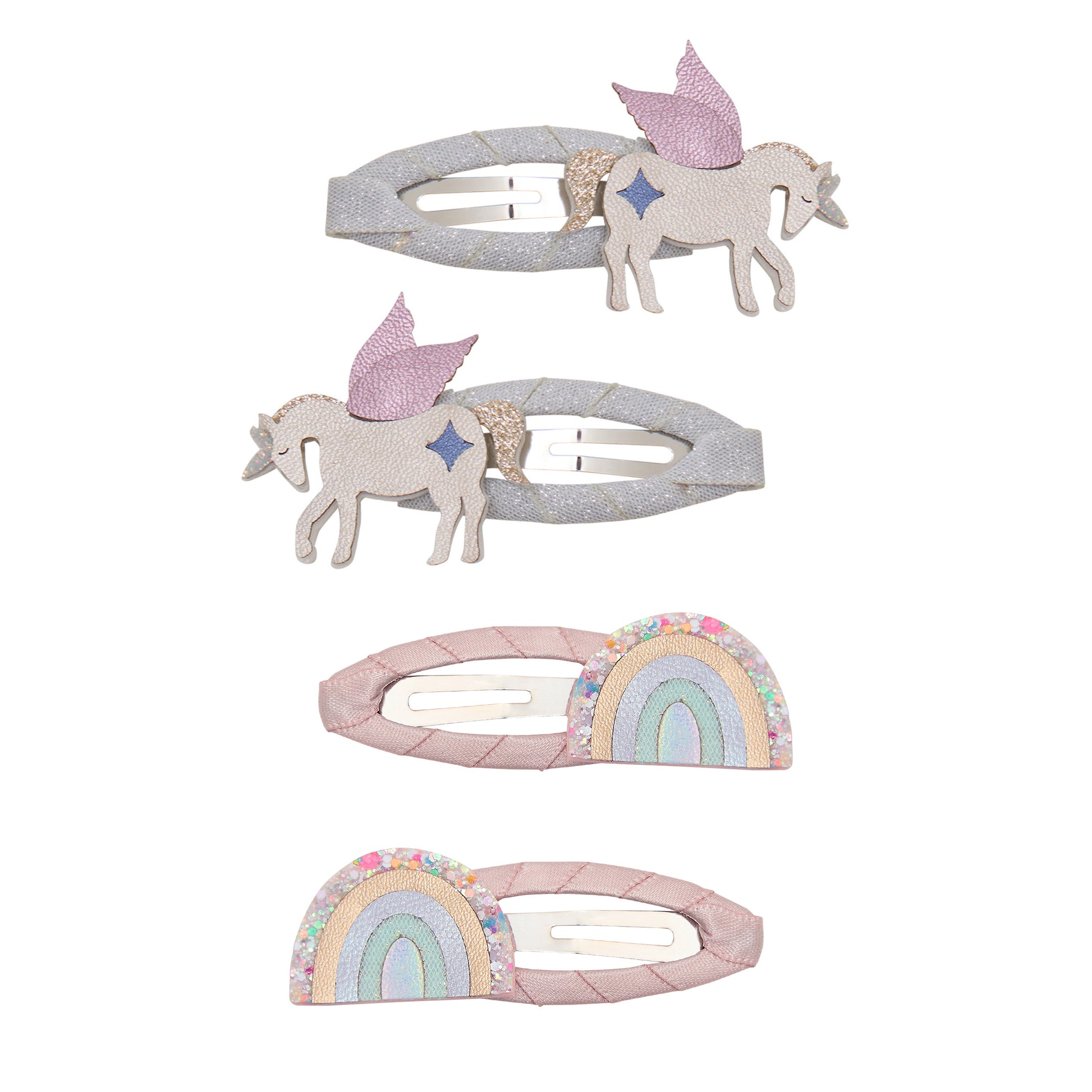 DIMM: Hárspennur · 4 stk · Unicorn and rainbow