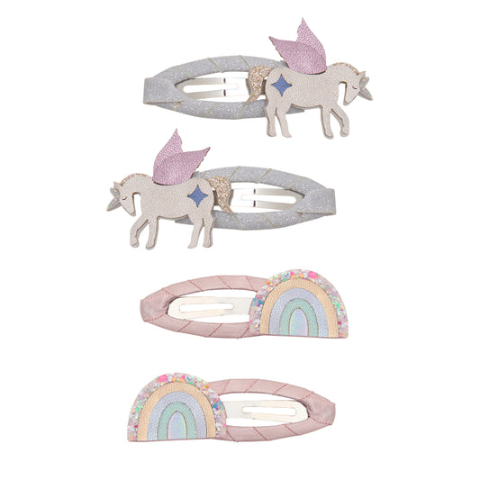 DIMM: Hárspennur · 4 stk · Unicorn and rainbow