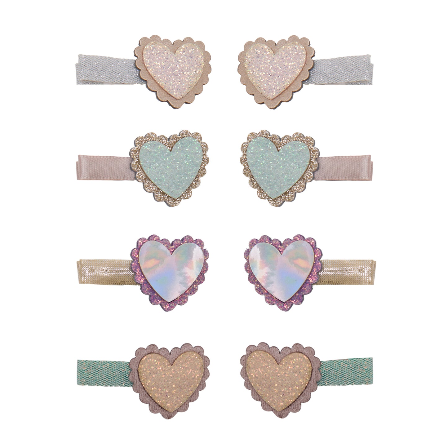 DIMM: Hárspennur mini · 8 stk · Scalloped heart