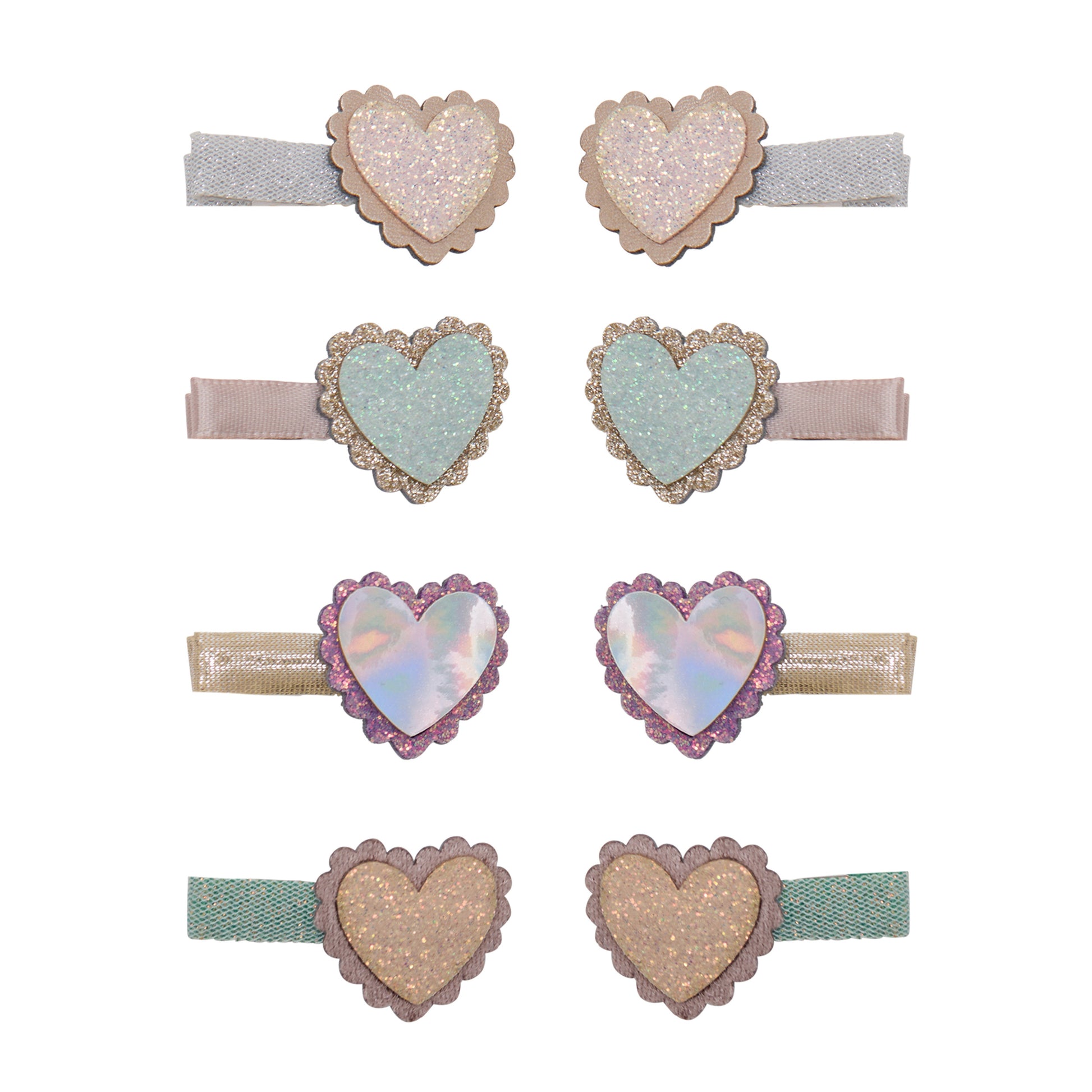 DIMM: Hárspennur mini · 8 stk · Scalloped heart
