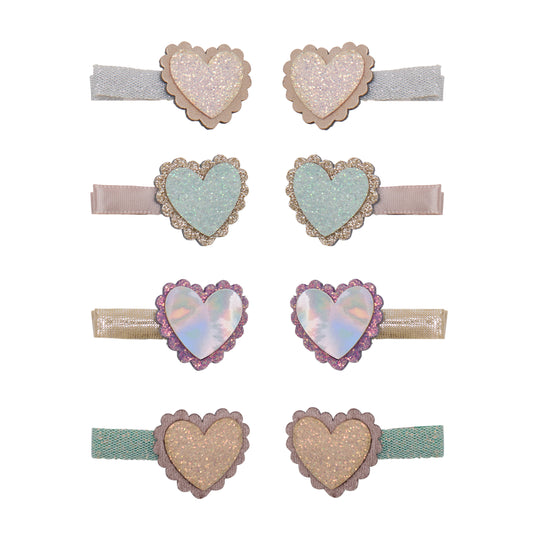 DIMM: Hárspennur mini · 8 stk · Scalloped heart