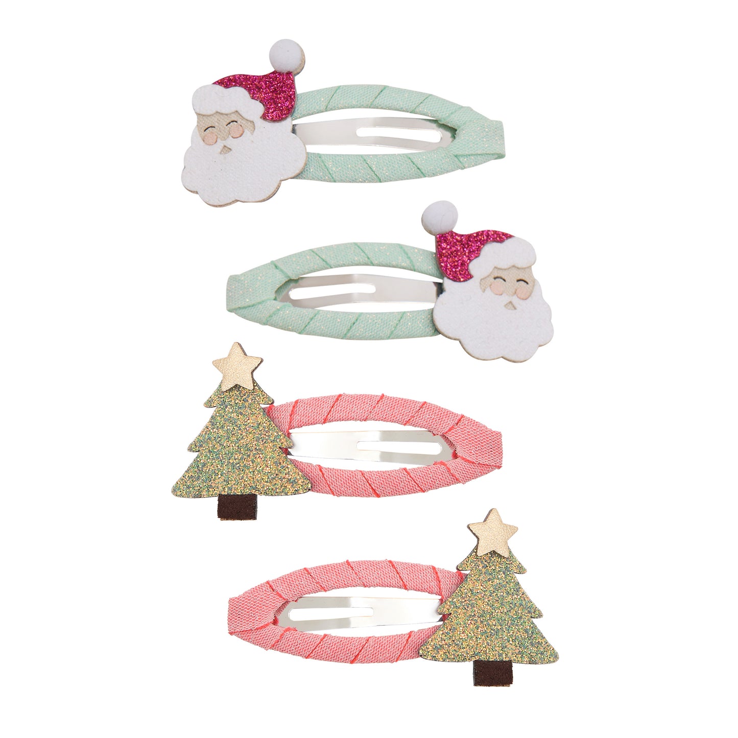 DIMM: Hárspennur · 4 stk · Santa and Christmas tree