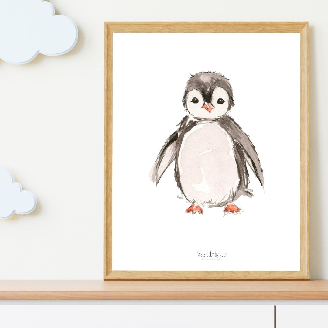 DIMM: Veggspjald · Mörgæs 30x40 cm