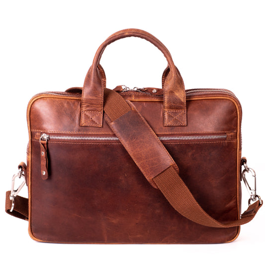 DIMM: Fartölvutaska 15" · leður · cognac