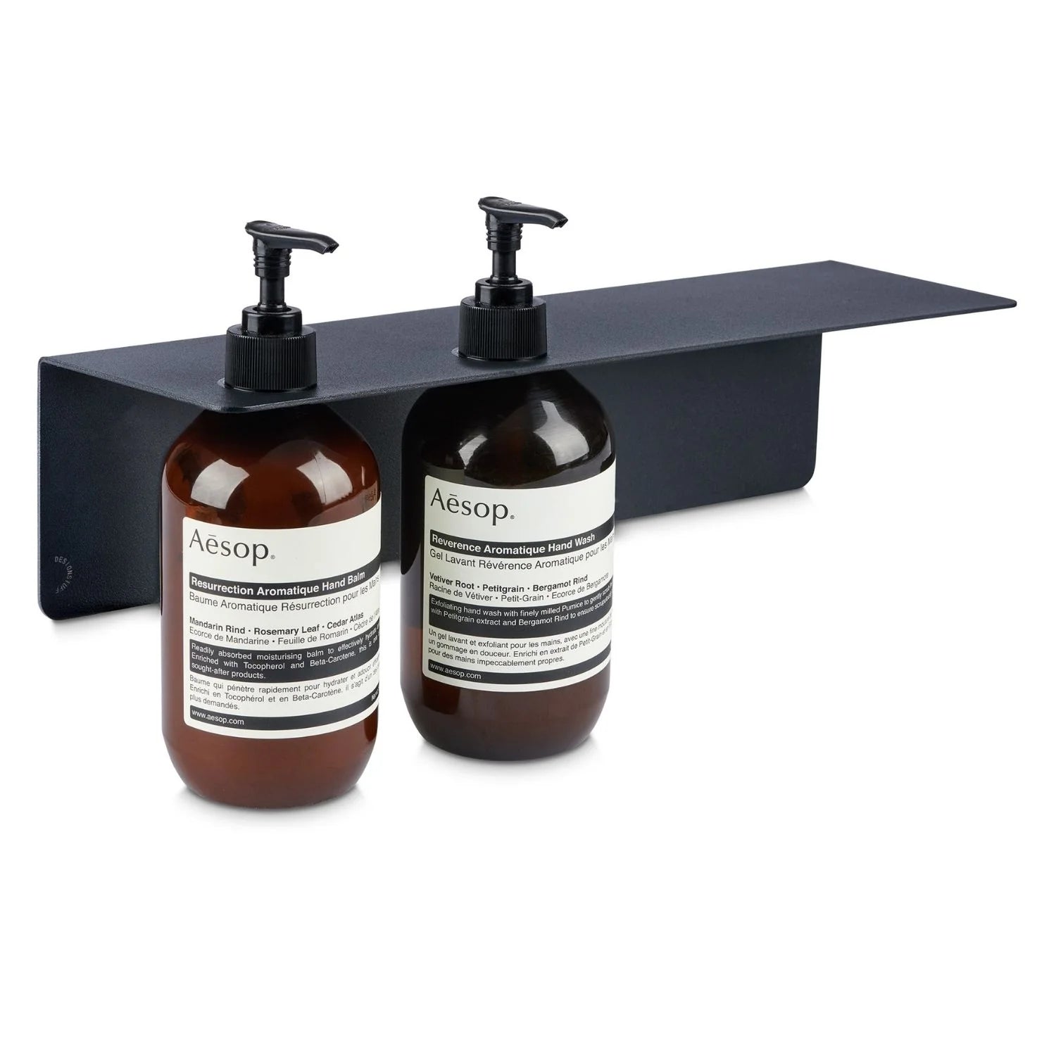 DIMM: Vegghilla með festingu fyrir tvær sápur · svart