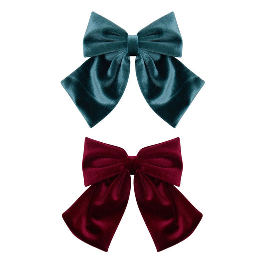 DIMM: Hárspennur flauel · 2 stk · Agnes · teal multi