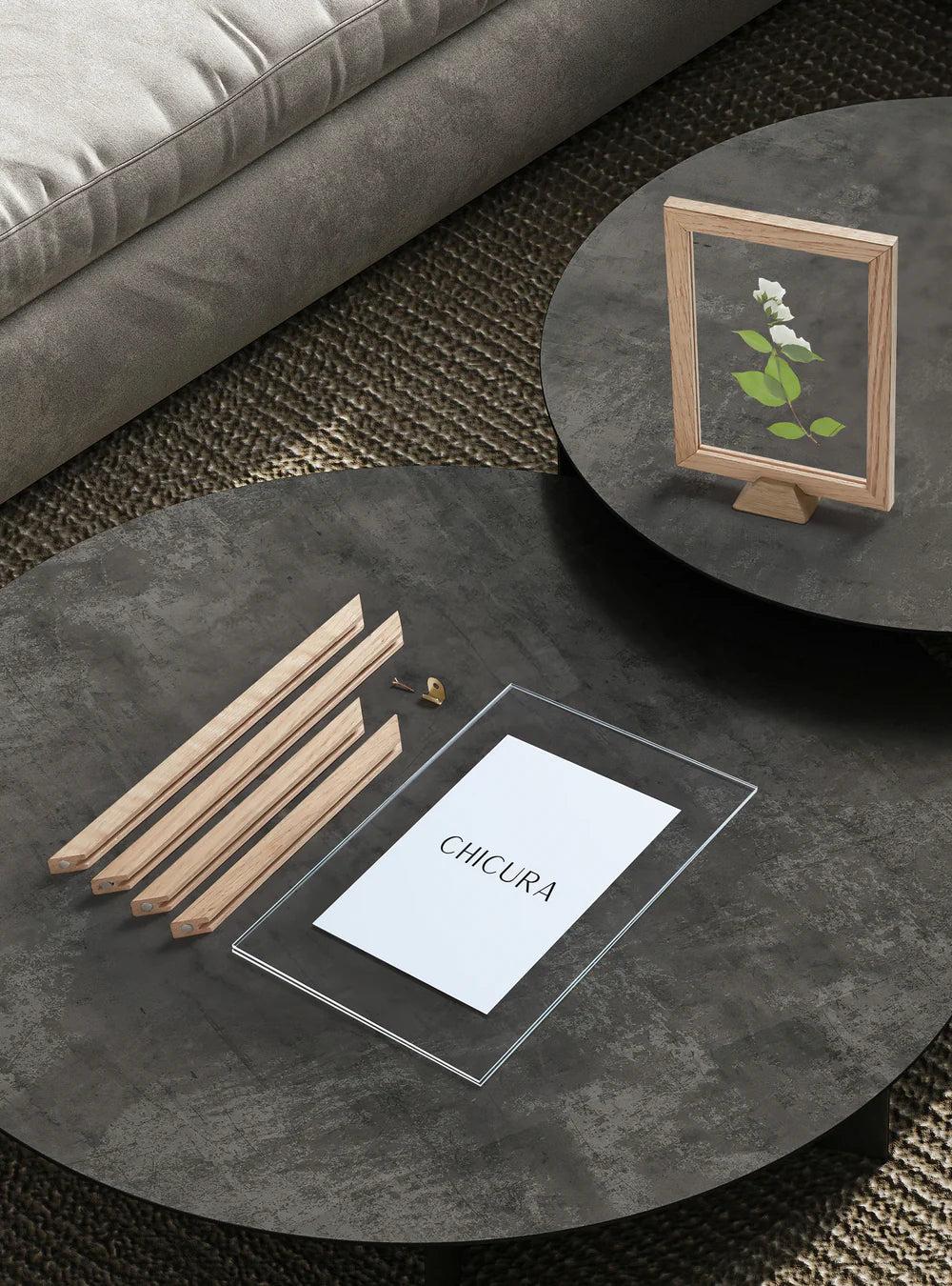 DIMM: Linia gegnsær rammi · Eik