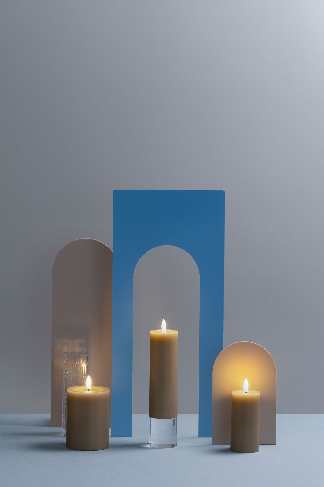 DIMM: Led kubbakerti Silk melted · dark sand · 7,4cm breidd