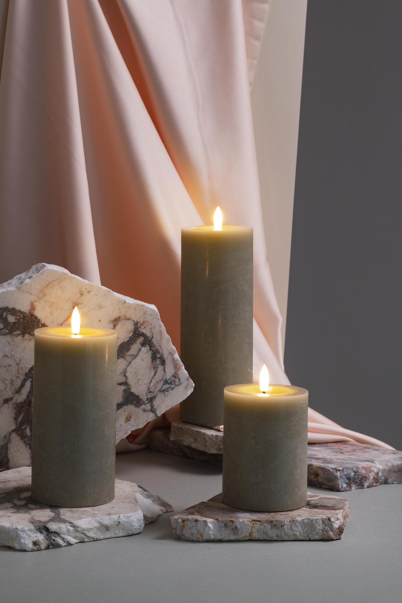 DIMM: Led kubbakerti Rock melted · sand · 7,4cm breidd