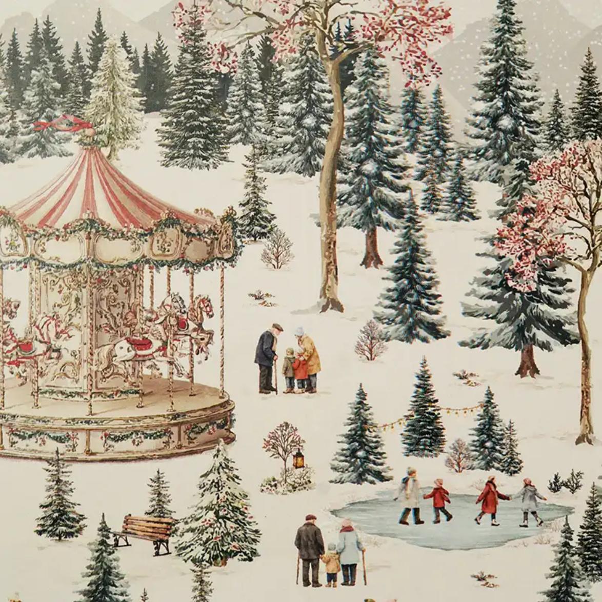 DIMM: Jóla Gjafapappír · Carousel · 55cm x 5m.