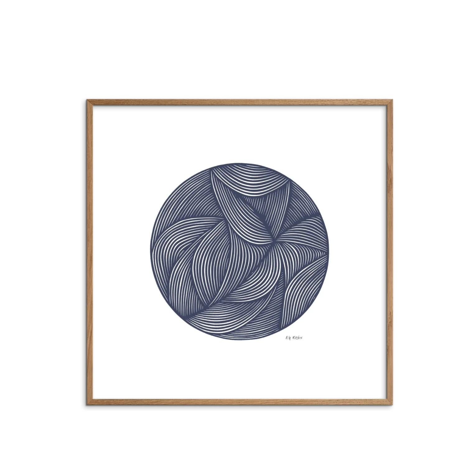 DIMM: Veggspjald · Nordic Papercuts · Circle blue 50x50 cm