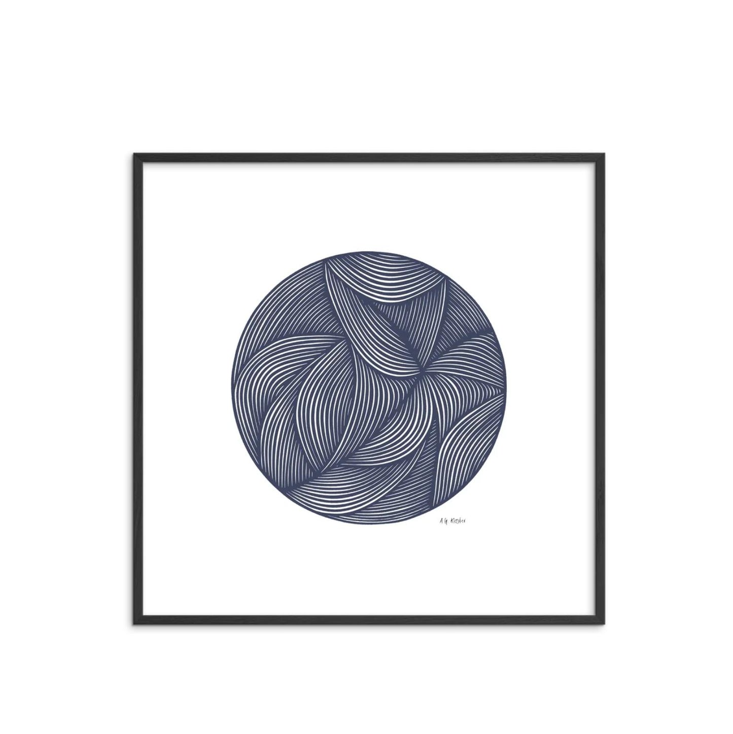 DIMM: Veggspjald · Nordic Papercuts · Circle blue 50x50 cm