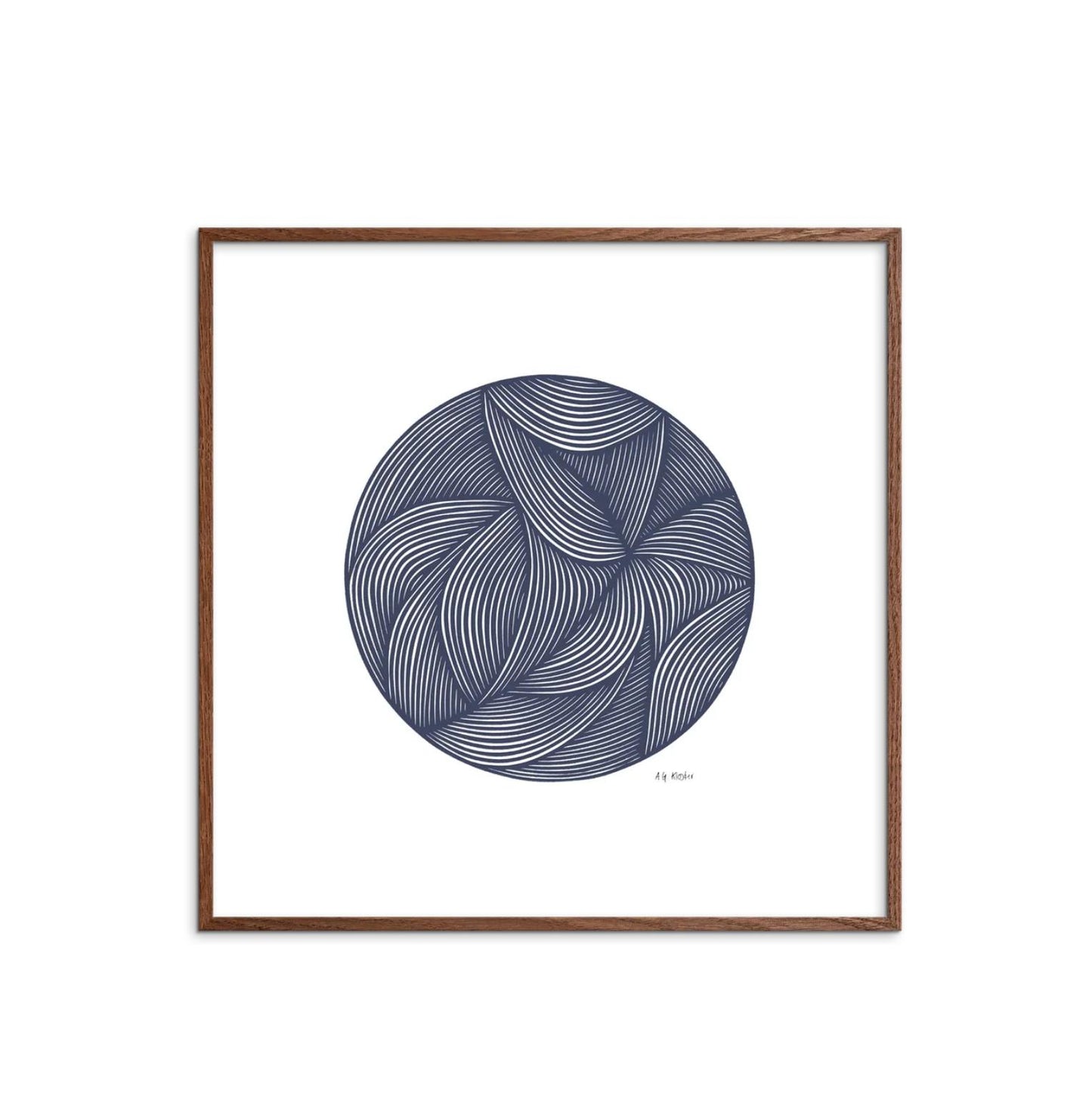 DIMM: Veggspjald · Nordic Papercuts · Circle blue 50x50 cm