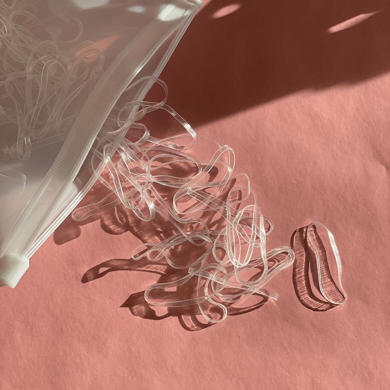 DIMM: Sílikon hárteygjur · 200 stk · glærar