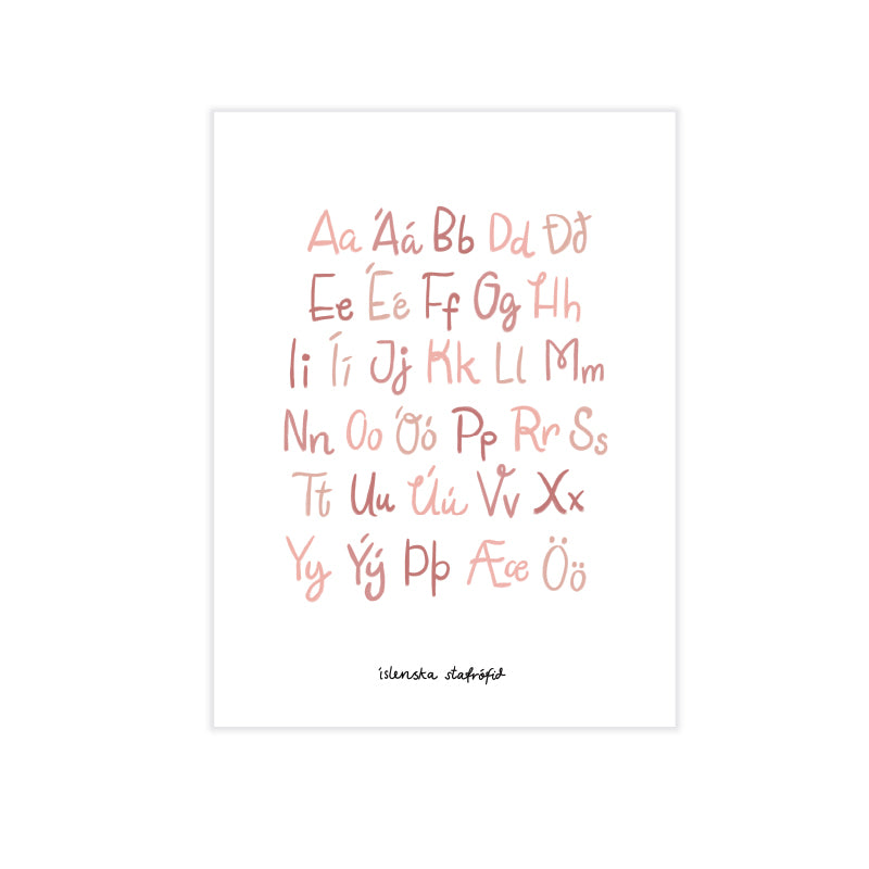 DIMM: Krot dagsins veggspjald · Stafróf · bleikt