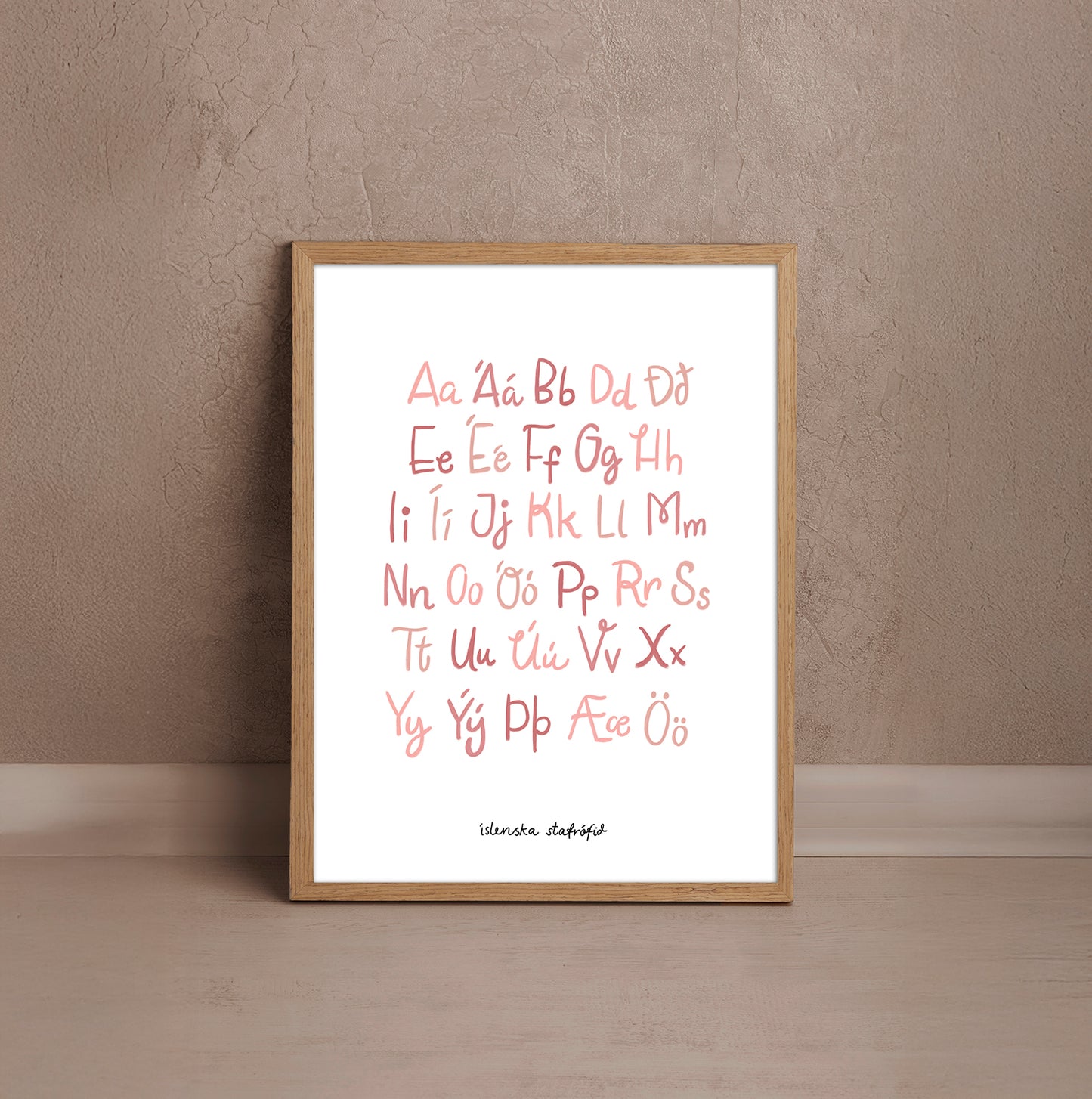 DIMM: Krot dagsins veggspjald · Stafróf · bleikt