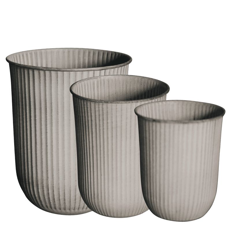 DIMM: Úti blómapottar · Out stripe beige · 3 stk í setti