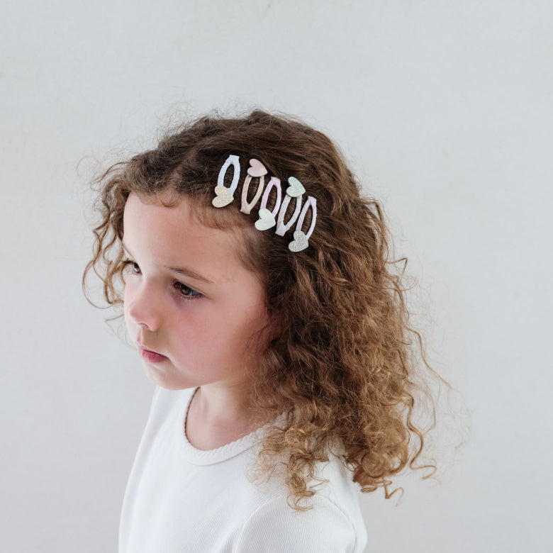 DIMM: Hárspennur mini · 5 stk · Heart mini clic clacs