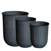 DIMM: Úti blómapottar · Out stripe black · 3 stk í setti